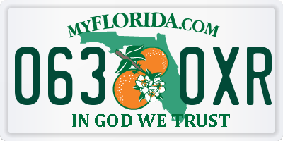 FL license plate 0630XR