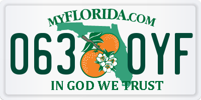 FL license plate 0630YF