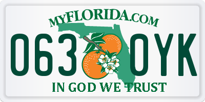 FL license plate 0630YK