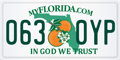 FL license plate 0630YP
