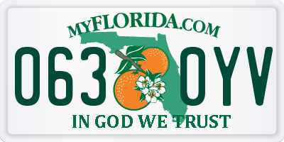 FL license plate 0630YV