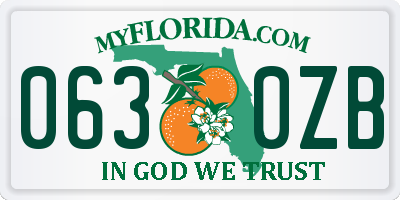 FL license plate 0630ZB