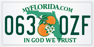 FL license plate 0630ZF