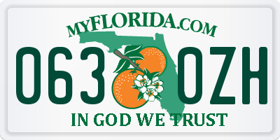 FL license plate 0630ZH