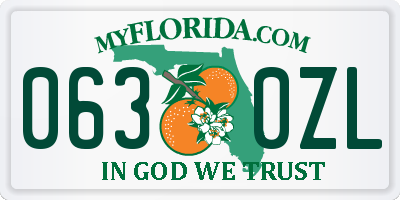 FL license plate 0630ZL
