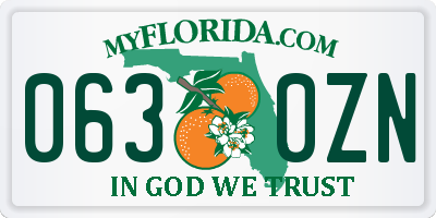 FL license plate 0630ZN