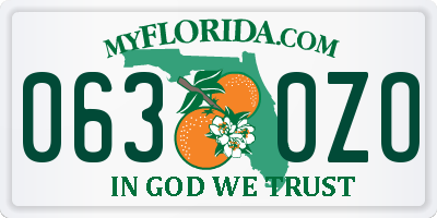 FL license plate 0630ZO