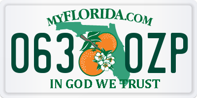 FL license plate 0630ZP