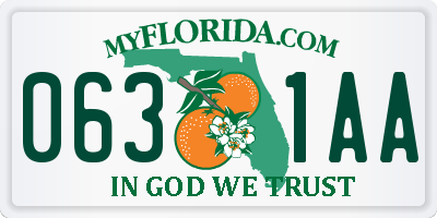 FL license plate 0631AA
