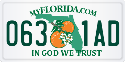 FL license plate 0631AD