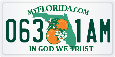 FL license plate 0631AM