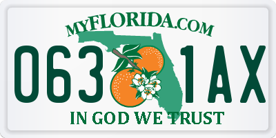FL license plate 0631AX