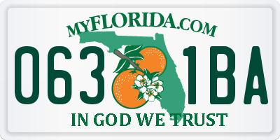 FL license plate 0631BA