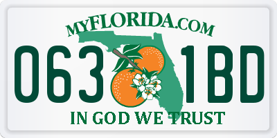 FL license plate 0631BD