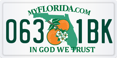 FL license plate 0631BK