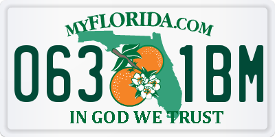 FL license plate 0631BM
