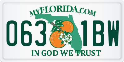 FL license plate 0631BW