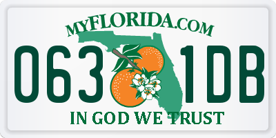 FL license plate 0631DB