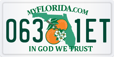 FL license plate 0631ET