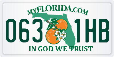 FL license plate 0631HB