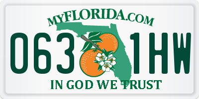 FL license plate 0631HW