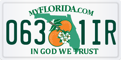 FL license plate 0631IR