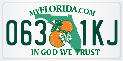 FL license plate 0631KJ