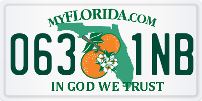 FL license plate 0631NB