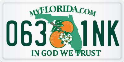 FL license plate 0631NK
