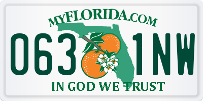 FL license plate 0631NW