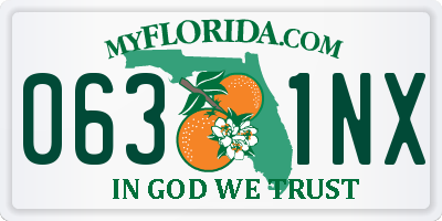 FL license plate 0631NX