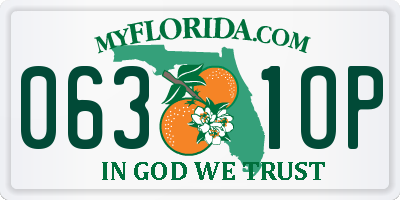 FL license plate 0631OP