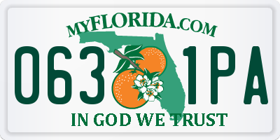 FL license plate 0631PA