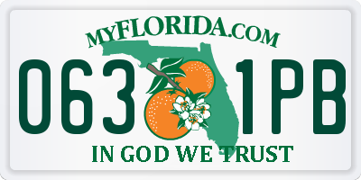 FL license plate 0631PB