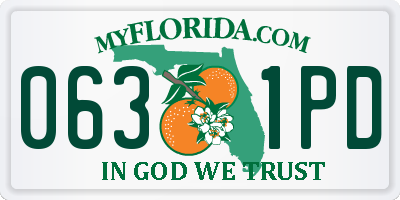 FL license plate 0631PD