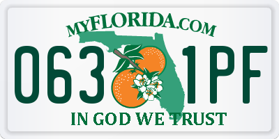 FL license plate 0631PF
