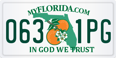 FL license plate 0631PG