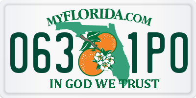 FL license plate 0631PO