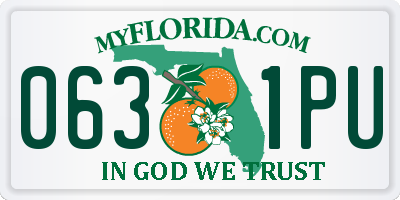 FL license plate 0631PU