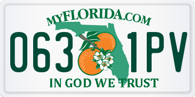 FL license plate 0631PV