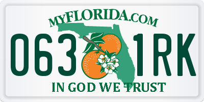 FL license plate 0631RK