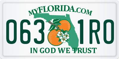 FL license plate 0631RO