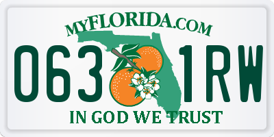 FL license plate 0631RW