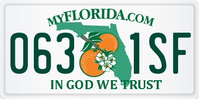 FL license plate 0631SF