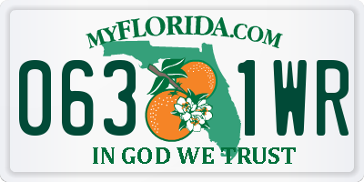 FL license plate 0631WR