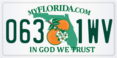 FL license plate 0631WV