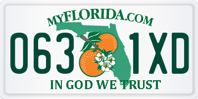 FL license plate 0631XD