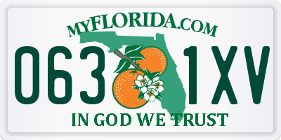 FL license plate 0631XV
