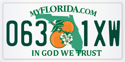 FL license plate 0631XW