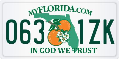 FL license plate 0631ZK